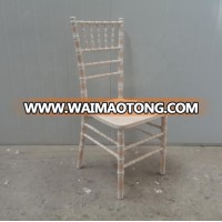 Stackable solid beech wood Limewash chiavari chair for events