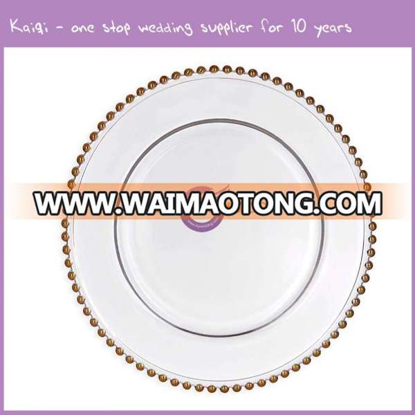 PZ22640 Glass Gold Wedding Charger Plates